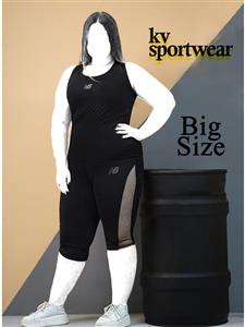 تاپ شلوارک ورزشی سایز بزرگ زنانه adidas کد 003