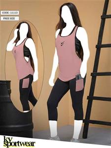 ست نیم تنه لگ برمودا و کاور ورزشی زنانه دبل Nike کد 0001