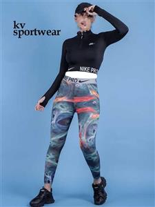 ست نیم تنه لگ نیم زیپ فینگردار ورزشی زنانه NIKE PRO کد 002