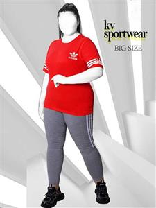 ست تیشرت شلوار سایز بزرگ زنانه adidas کد 002