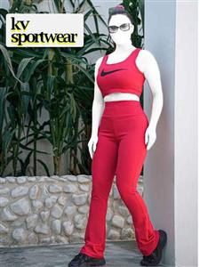ست نیم تنه شلوار دمپا  گشاد ورزشی زنانه NIKE کد 001