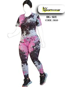 ست تیشرت شلوار سایز بزرگ ورزشی زنانه adidas کد 006