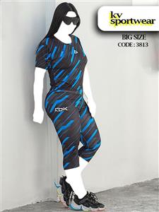 ست کراپ شلوارک سایز بزرگ ورزشی زنانه Reebok کد 005