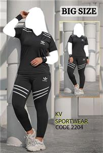 ست تیشرت شلوار سایز بزرگ ورزشی زنانه adidas کد 0012