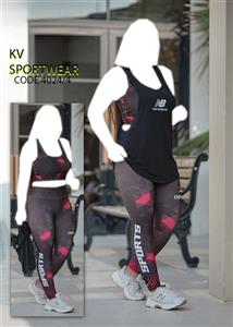 ست نیم تنه لگ و کاور سایز بزرگ ورزشی زنانه adidas کد 003