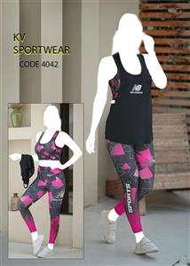 ست نیم تنه لگ و کاور ورزشی زنانه adidas کد 005