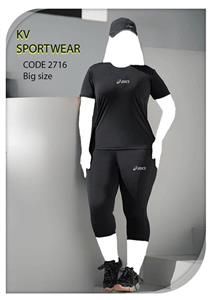 ست تیشرت شلوارک سایز بزرگ ورزشی زنانه adidas کد 0012