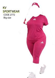 ست تیشرت شلوارک سایز بزرگ ورزشی زنانه adidas کد 0017