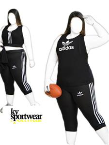 ست نیم تنه شورتک سایز بزرگ باشگاهی زنانه adidas کد 001
