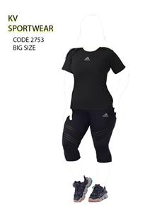 ست تیشرت شلوارک سایز بزرگ ورزشی زنانه adidas کد 0013