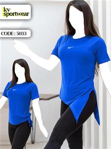 تیشرت تک نیم زیپ ورزشی زنانه کد 007