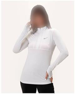 تیشرت نیم زیپ فینگردار ورزشی زنانه NIKE کد 0013