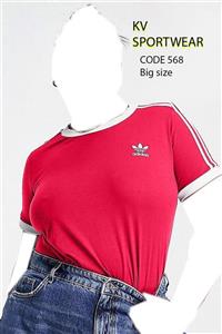 تیشرت سایز بزرگ ورزشی زنانه adidas کد 001
