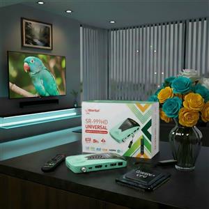 گیرنده استارست 999 یونیورسال با سرور فوراور جدیدترین محصول کمپانی استارست ریموت کنترل لرنینگ ست شدن با تلویزیون (منو شیک) فول اچ دی