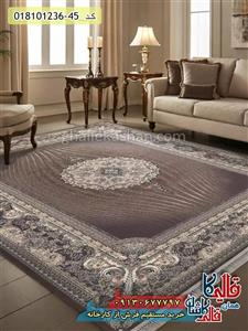 فرش 1200 شانه طرح خلیفه زمینه گردویی کاشان