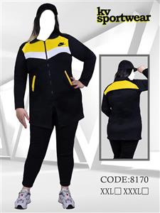 ست مانتو شلوار سایز بزرگ ورزشی زنانه NIKE کد 009