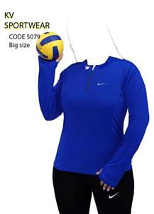 تیشرت نیم زیپ فینگردار سایز بزرگ ورزشی زنانه NIKE کد 008