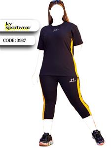 ست کراپ شلوارک سایز بزرگ ورزشی زنانه adidas کد 001