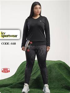 ست تیشرت شلوار دمپا بوت کات سایز بزرگ ورزشی زنانه NIKE کد 005