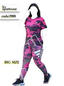 ست تیشرت شلوار سایز بزرگ ورزشی زنانه Reebok کد 005