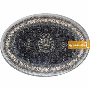 فرش بیضی دودی طرح شاهکار