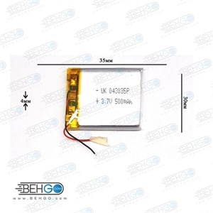باتری هدفون بلوتوث لیتیومی تک سل 3.7V 500mAh دارای برد محافظ باطری کیفیت بالا 043035P 3.7V 500mah high quality battery