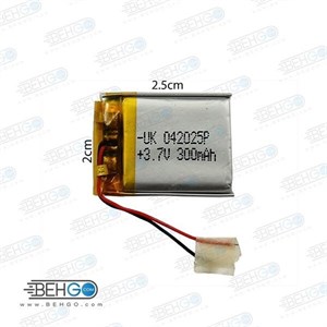 باتری هدفون بلوتوث لیتیومی تک سل 3.7V 300mAh دارای برد محافظ باطری کیفیت بالا 042025P 3.7v 300mah high quality battery