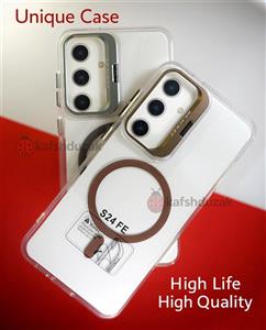 کاور مگ سیف دار برند unique case  براکت دار گوشی سامسونگ S24 fe