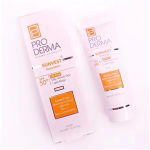 کرم ضدآفتاب فاقدچربی بژ روشن پرودرما PRO DERMA مناسب پوست چرب spf 50 حجم 40 گرم 92411