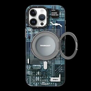 کاور یانگ کیت مدل Cyberpunk 360° Spin Magnetic Stand Case مناسب برای گوشی موبایل اپل iphone 16 promax