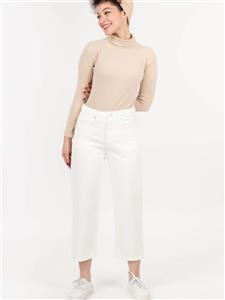 شلوار واید لگ سفید فول کش دمپا کات قد 85