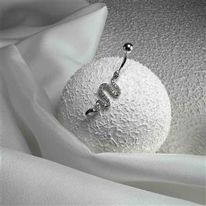 پیرسینگ ناف طرح مار جواهری کد ۵۰۸