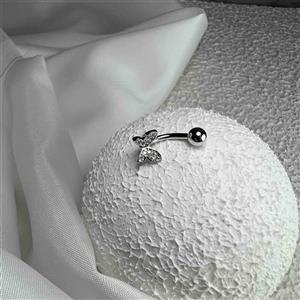 پیرسینگ ناف پروانه ای نقره ای کد 511