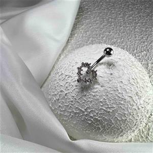 پیرسینگ ناف قلب با نگین صورتی کد 513