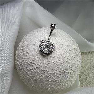 پیرسینگ ناف جواهری طرح قلب کد 519