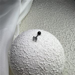 پیرسینگ گوش پشت گوی مشکی نگین 5mm کد ۱۵۹