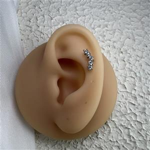 پیرسینگ گوش جواهری نقره ای  کد 131 