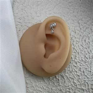 پیرسینگ گوش جواهری نقره ای  کد 132 