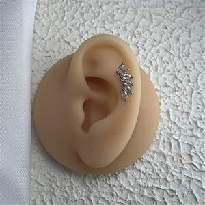 پیرسینگ گوش جواهری نقره ای  کد 137 