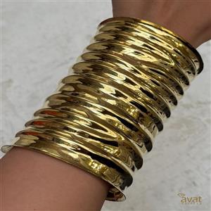 دستبند نیمه باز برنج هندی پهن