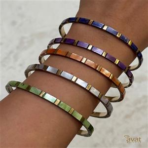 النگو برنج صدف رنگی