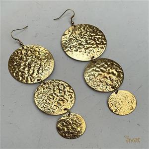 گوشواره برنجی دست ساز کوبه ای