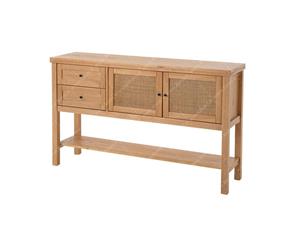 میز کنسول چوبی حصیری بدون آینه OC150