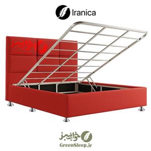 تختخواب باکس هتلی جکدار مدل ایرانیکا  سایز 120 یک و نیم نفره به همراه تاج مستطیلی