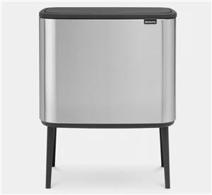 سطل زباله 11 23 لیتر استیل مات چهارپایه برابانتیا BRABANTIA BO TOUCH BIN