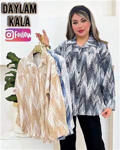 شومیز ینزی طرح دار پشت بلند فری سایز 38 تا 48