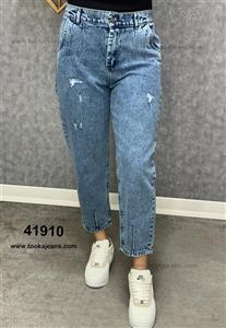 شلوار مام فیت قد90آبی 41910