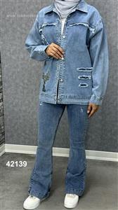 کت جین ضخیم گلدوزی گوزن