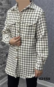 شومیز پاییزه چهارخونه سه رنگ