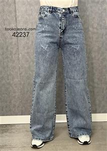 شلوار جین فول بگ آبی برفی 42237